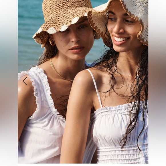 New Scalloped-Brim Straw Hat Madewell - Picture 2 of 4